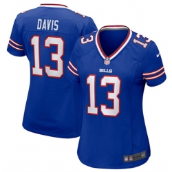 Women Buffalo Bills 13 Gabe Davis Royal Stitched Game Jersey