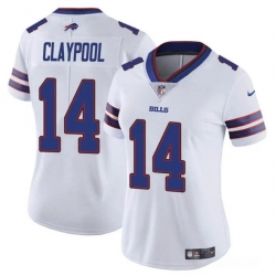Women Buffalo Bills 14 Chase Claypool White Vapor Stitched Football Jersey