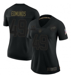 Women Buffalo Bills 49 Tremaine Edmunds Black Limited 2020 Salute To Service Jersey