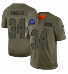 Womens Buffalo Bills 34 Thurman Thomas Limited Camo 2019 Salute to Service Football Jersey