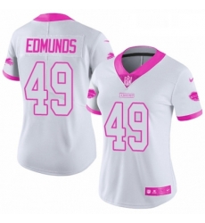 Womens Nike Buffalo Bills 49 Tremaine Edmunds Limited White Pink Rush Fashion NFL Jersey