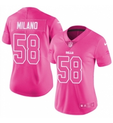 Women's Nike Buffalo Bills #58 Matt Milano Limited Pink Rush Fashion NFL Jersey