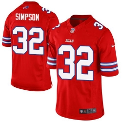 Nike Bills #32 O  J  Simpson Red Youth Stitched NFL Limited Rush Jersey