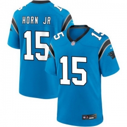 Men Carolina Panthers 15 Jimmy Horn Jr Blue 2025 Vapor Limited Stitched Football Jersey