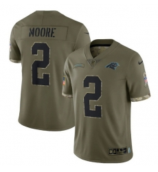 Men Carolina Panthers 2 D  Moore Olive 2022 Salute To Service Limited Stitched Jersey