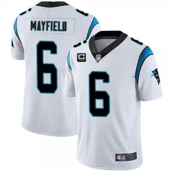 Men Carolina Panthers 2022 #6 Baker Mayfield White With 3-star C Patch Vapor Untouchable Limited Stitched Jersey
