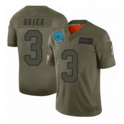 Men Carolina Panthers 3 Will Grier Limited Camo 2019 Salute to Service Football Jersey