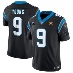 Men Carolina Panthers 9 Bryce Young Black 2023 F U S E  With 1 Star C Patch And John Madden Patch Vapor Limited Stitched Football Jersey