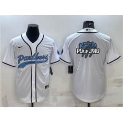 Men Carolina Panthers White Team Big Logo With Patch Cool Base Stitched Baseball Jersey