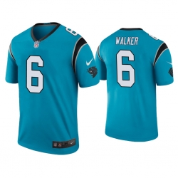 Men's Carolina Panthers #6 P.J. Walker Color Rush Legend Blue Nike Jersey