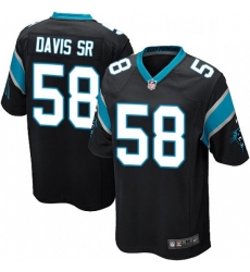 Mens Nike Carolina Panthers 58 Thomas Davis Game Black Team Color NFL Jersey