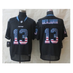 Nike Carolina Panthers 13 Kelvin Benjamin Black Elite USA Flag Fashion NFL Jersey