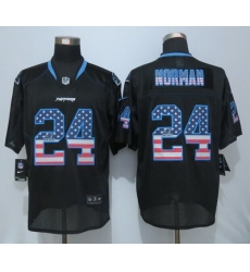 Nike Carolina Panthers #24 Josh Norman USA Flag Fashion Black Elite Jerseys