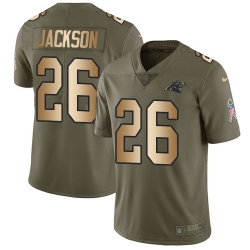 Nike Panthers #26 Donte Jackson Olive Gold Mens Stitched NFL Limited 2017 Salute To Service Jersey