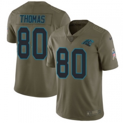 Nike Panthers #80 Ian Thomas Olive Mens Stitched NFL Limited 2017 Salute To Service Jersey