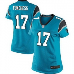 Nike Panthers #17 Devin Funchess Blue Alternate Womens Stitched NFL Elite Jersey