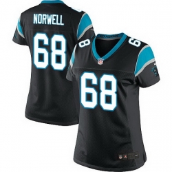 Nike Panthers #68 Andrew Norwell Black Team Color Women Stitched NFL Jersey