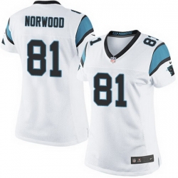 Nike Panthers #81 Kevin Norwood White Team Color Women Stitched NFL Jersey