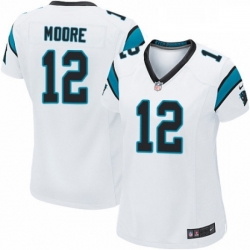 Womens Nike Carolina Panthers 12 DJ Moore Game White NFL Jersey