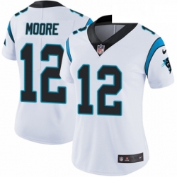 Womens Nike Carolina Panthers 12 DJ Moore White Vapor Untouchable Elite Player NFL Jersey