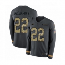 Youth Nike Carolina Panthers 22 Christian McCaffrey Limited Black Salute to Service Therma Long Sleeve NFL Jersey