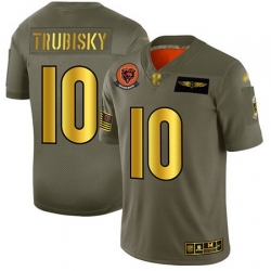 Bears 10 Mitchell Trubisky Camo Gold Men Stitched Football Limited 2019 Salute To Service Jersey