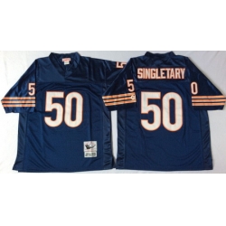 Bears 50 Mike Singletary Blue Throwback Jersey