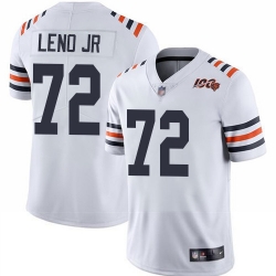 Bears 72 Charles Leno Jr White Alternate Men Stitched Football Vapor Untouchable Limited 100th Season Jersey