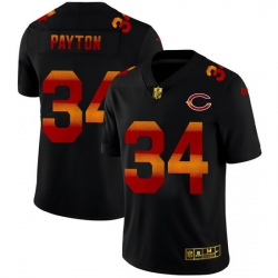 Chicago Bears 34 Walter Payton Men Black Nike Red Orange Stripe Vapor Limited NFL Jersey