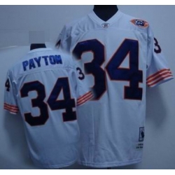 Chicago Bears 34 Walter Payton Premier white Color big number mitchellandness Jersey