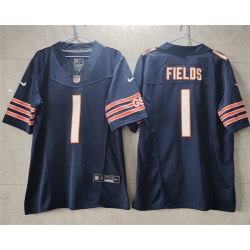 Men Chicago Bears 1 Justin Fields Navy 2023 F U S E Vapor Untouchable Limited Stitched Football Jersey