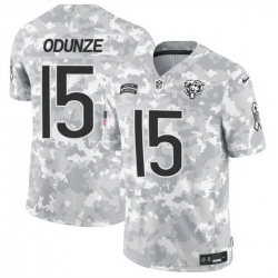 Men Chicago Bears 15 Rome Odunze 2024 F U S E Arctic Camo Salute To Service Limited Stitched Football Jersey