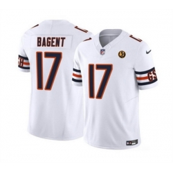 Men Chicago Bears 17 Tyson Bagent White 2023 F U S E  With John Madden Patch Vapor Limited Stitched Football Jersey