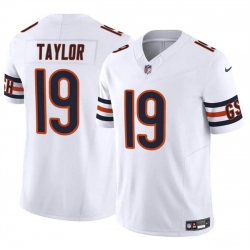 Men Chicago Bears 19 Tory Taylor White 2023 F U S E  Vapor Stitched Football Jersey