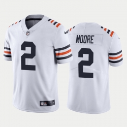 Men Chicago Bears 2 D J  Moore White Limited Stitched Football Jersey
