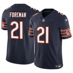 Men Chicago Bears 21 D'Onta Foreman Navy 2023 F U S E  Vapor Stitched Football Jersey