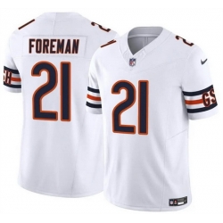 Men Chicago Bears 21 D'Onta Foreman White 2023 F U S E  Vapor Stitched Football Jersey