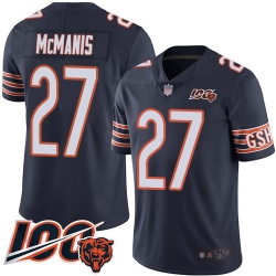 Men Chicago Bears 27 Sherrick McManis Navy Blue Team Color 100th Season Limited Football Jersey