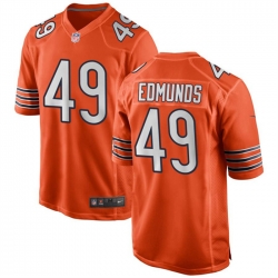 Men Chicago Bears 49 Tremaine Edmunds Orange Stitched Game Jersey
