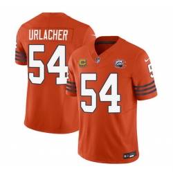 Men Chicago Bears 54 Brian Urlacher Orange 2023 F U S E  With 4 Star C Patch Throwback Limited Stitched Football Jersey