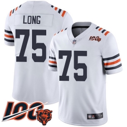 Men Chicago Bears 75 Kyle Long White 100th Season Limited Football Jersey