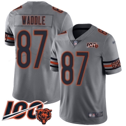 Men Chicago Bears 87 Tom Waddle Limited Silver Inverted Legend 100th Season Football Jersey