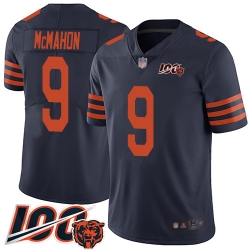 Men Chicago Bears 9 Jim McMahon Limited Navy Blue Rush Vapor Untouchable 100th Season Football Jersey