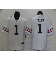 Men Nike Chicago Bears Justin Fields White Rush NFL Jersey