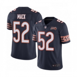 Mens Chicago Bears 52 Khalil Mack Navy Blue Team Color 100th Season Limited Football Jersey