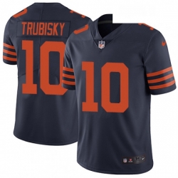 Mens Nike Chicago Bears 10 Mitchell Trubisky Navy Blue Alternate Vapor Untouchable Limited Player NFL Jersey