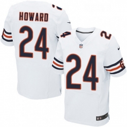 Mens Nike Chicago Bears 24 Jordan Howard Elite White NFL Jersey