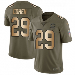 Mens Nike Chicago Bears 29 Tarik Cohen Limited OliveGold Salute to Service NFL Jersey