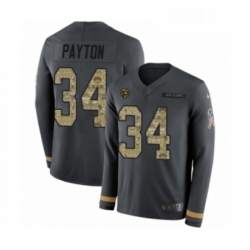 Mens Nike Chicago Bears 34 Walter Payton Limited Black Salute to Service Therma Long Sleeve NFL Jersey