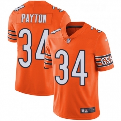 Mens Nike Chicago Bears 34 Walter Payton Limited Orange Rush Vapor Untouchable NFL Jersey